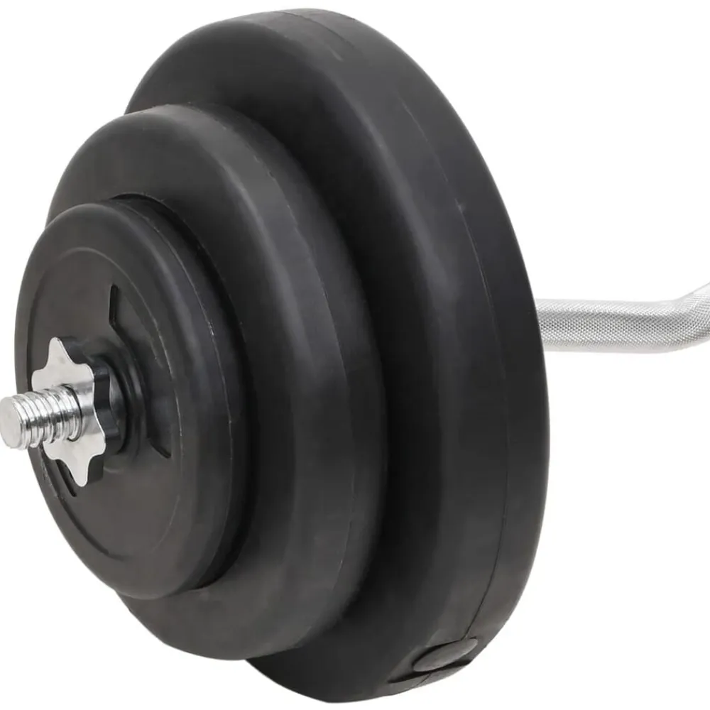 vidaXL Juego de barras y mancuernas con discos 60 kg New