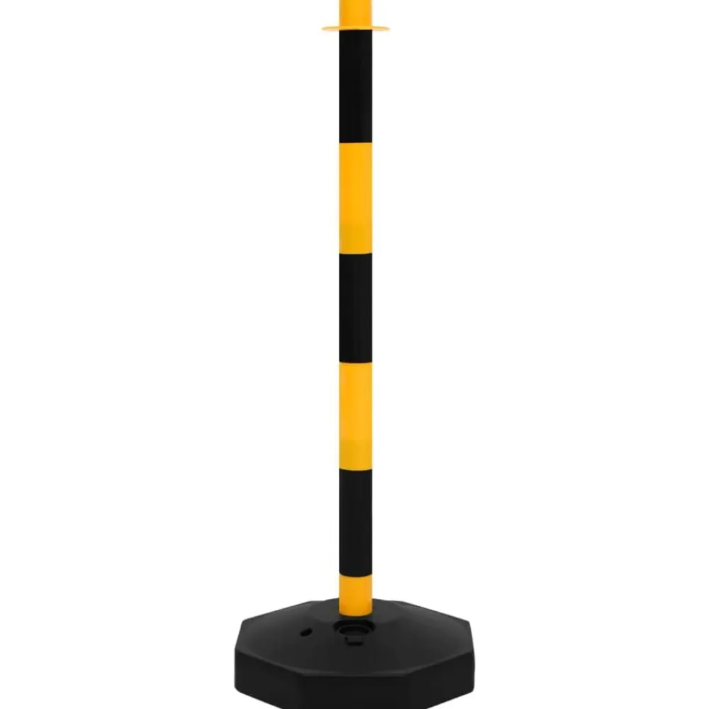 vidaXL Juego de barrera con postes y cadena plástico 10 m Amarillo Outlet