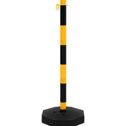 vidaXL Juego de barrera con postes y cadena plástico 10 m Amarillo Outlet
