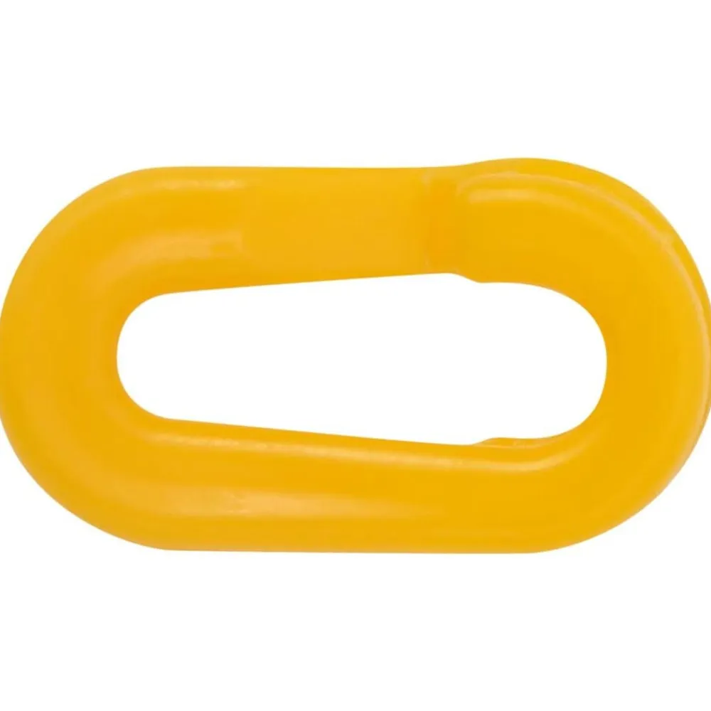 vidaXL Juego de barrera con postes y cadena plástico 10 m Amarillo Outlet
