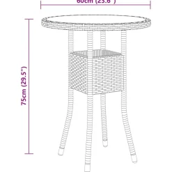 vidaXL Juego de bistró para jardín 3 piezas ratán sintético Gris New