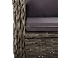 vidaXL Juego de bistró para jardín 3 piezas ratán sintético Gris New