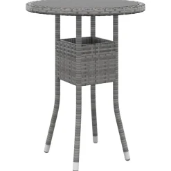 vidaXL Juego de bistró para jardín 3 piezas ratán sintético Gris New