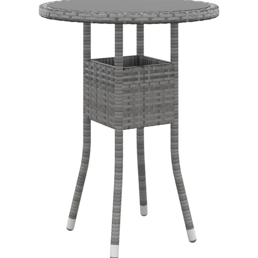 vidaXL Juego de bistró para jardín 3 piezas ratán sintético Gris New