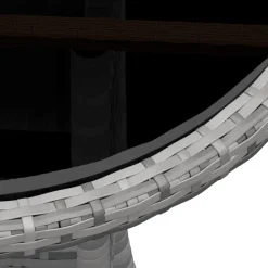 vidaXL Juego de bistró para jardín 3 piezas ratán sintético Gris New