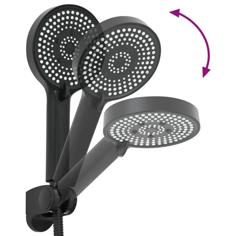 vidaXL Juego de Cabezal de Ducha G 1 / 2 pulgadas Negro Outlet