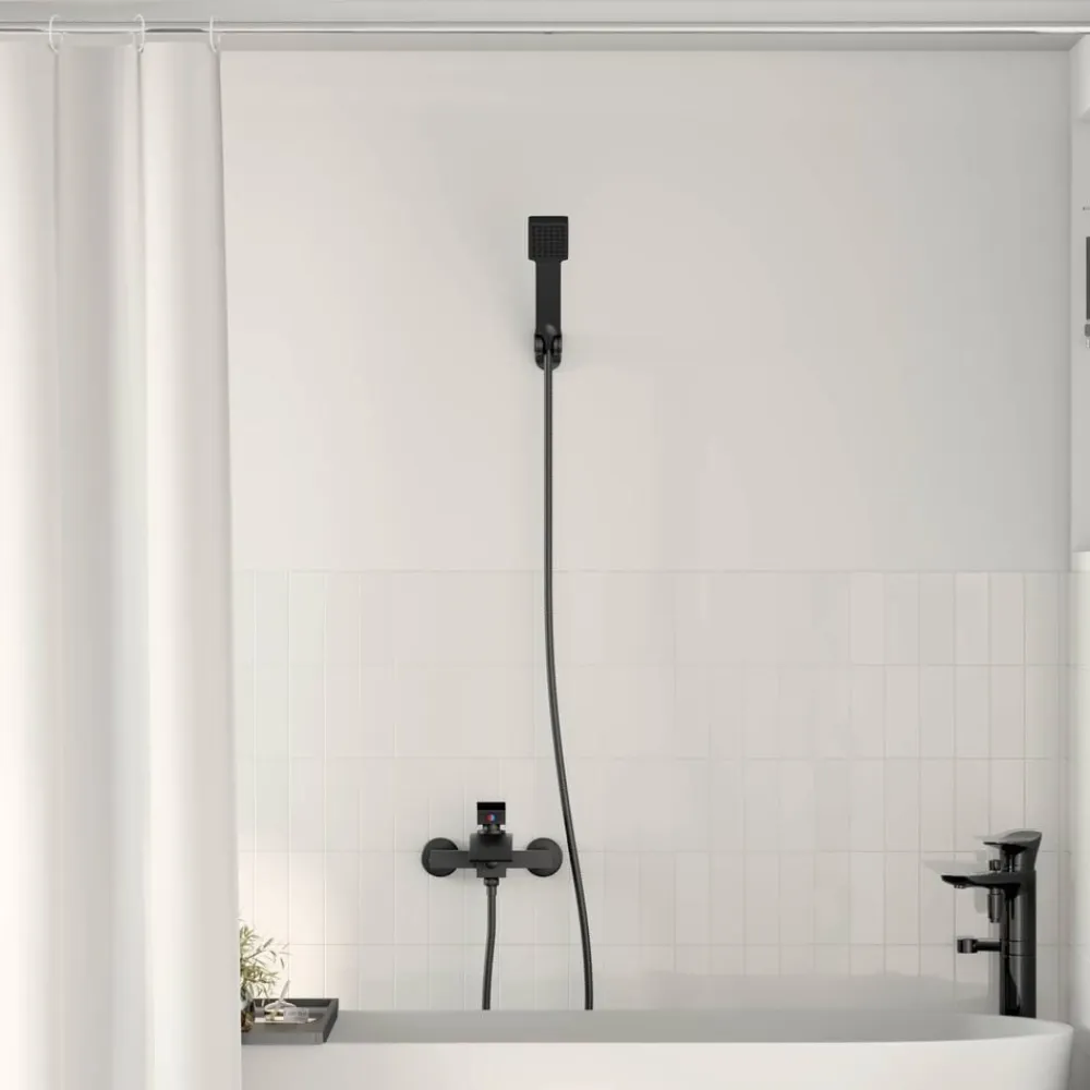 vidaXL Juego de Cabezal de Ducha G 1 / 2 pulgadas Negro Clearance