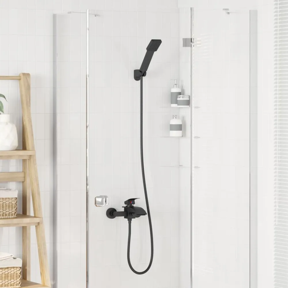vidaXL Juego de Cabezal de Ducha G 1 / 2 pulgadas Negro Clearance