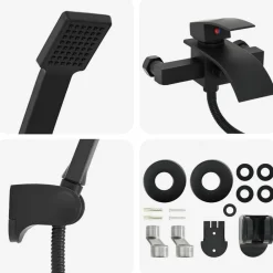 vidaXL Juego de Cabezal de Ducha G 1 / 2 pulgadas Negro Clearance