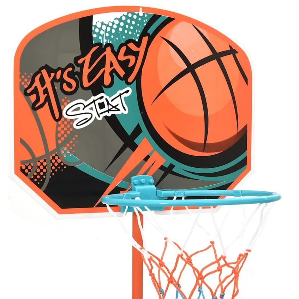 vidaXL Juguetes-Juego de canasta de baloncesto portátil ajustable 109-141 cm