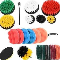 vidaXL Piezas Y Accesorios Para Vehículos-Juego de Cepillos para Autos Multicolor ratán sintético
