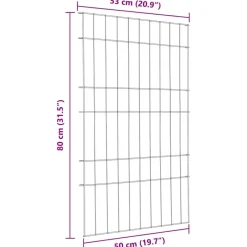 vidaXL Juego de Cercas para Estanque 8 pcs Verde 50 x 80 cm Acero Best