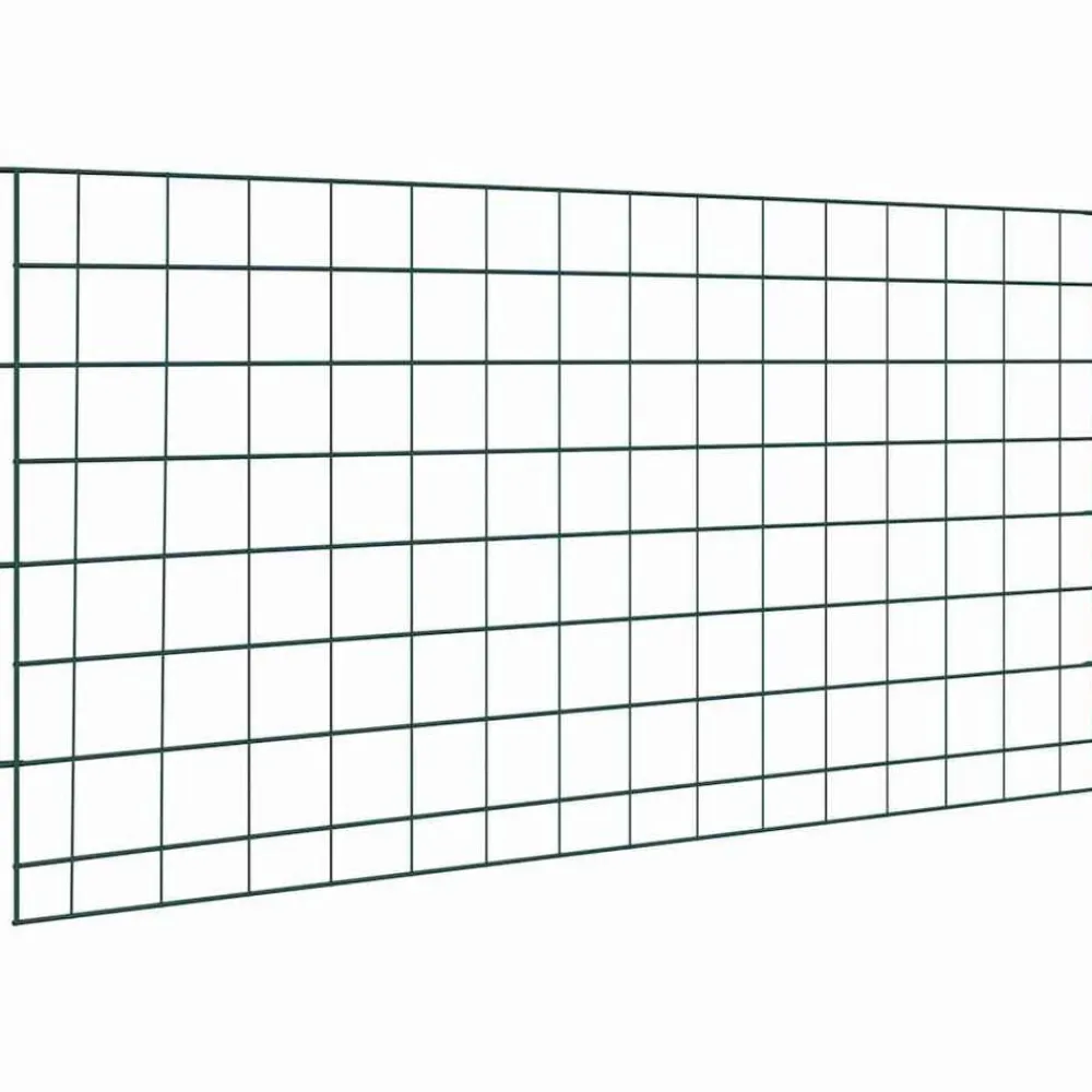 vidaXL Vallas De Jardín-Juego de Cercas para Estanque 5 pcs Verde 100 x 50 cm Acero