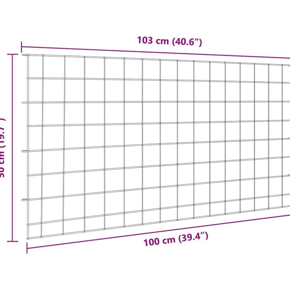 vidaXL Vallas De Jardín-Juego de Cercas para Estanque 5 pcs Verde 100 x 50 cm Acero