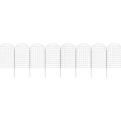 vidaXL Vallas De Jardín-Juego de Cercas para Estanque 8 pcs Verde 50 x 80 cm Acero