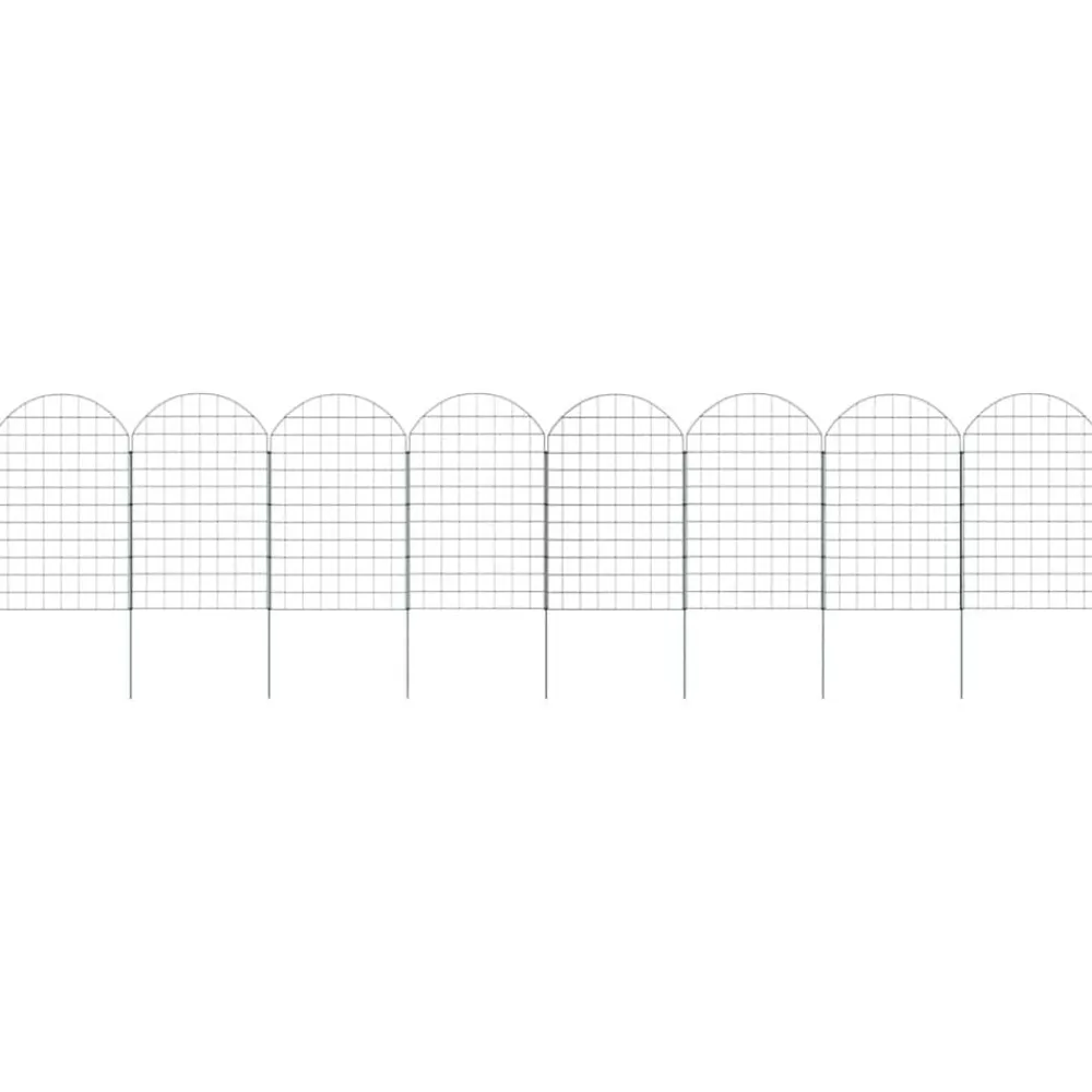vidaXL Vallas De Jardín-Juego de Cercas para Estanque 8 pcs Verde 50 x 80 cm Acero