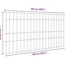 vidaXL Vallas De Jardín-Juego de Cercas para Estanque 5 pcs Verde 100 x 50 cm Acero
