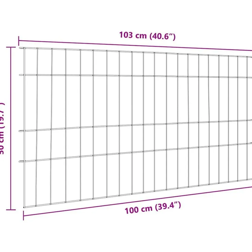 vidaXL Vallas De Jardín-Juego de Cercas para Estanque 5 pcs Verde 100 x 50 cm Acero