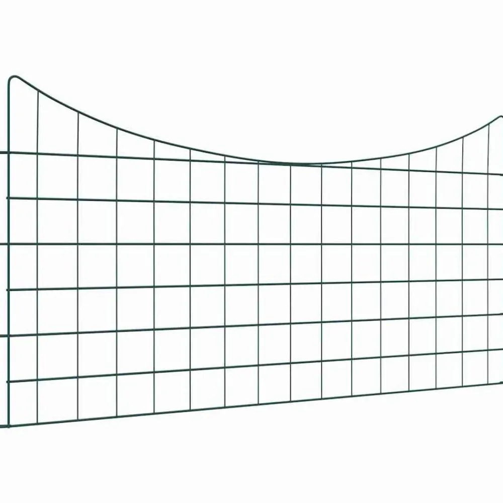 vidaXL Vallas De Jardín-Juego de Cercas para Estanque 5 pcs Verde 100 x 50 cm Acero
