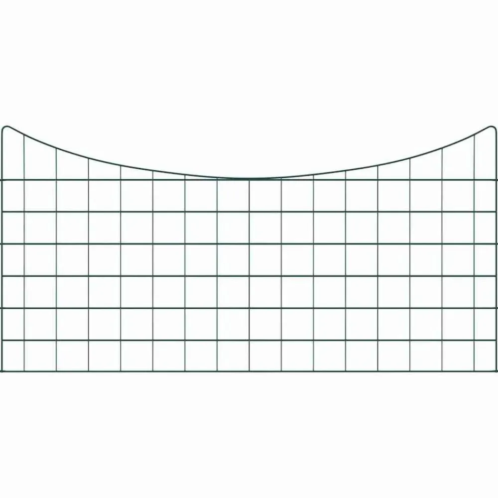 vidaXL Vallas De Jardín-Juego de Cercas para Estanque 5 pcs Verde 100 x 50 cm Acero