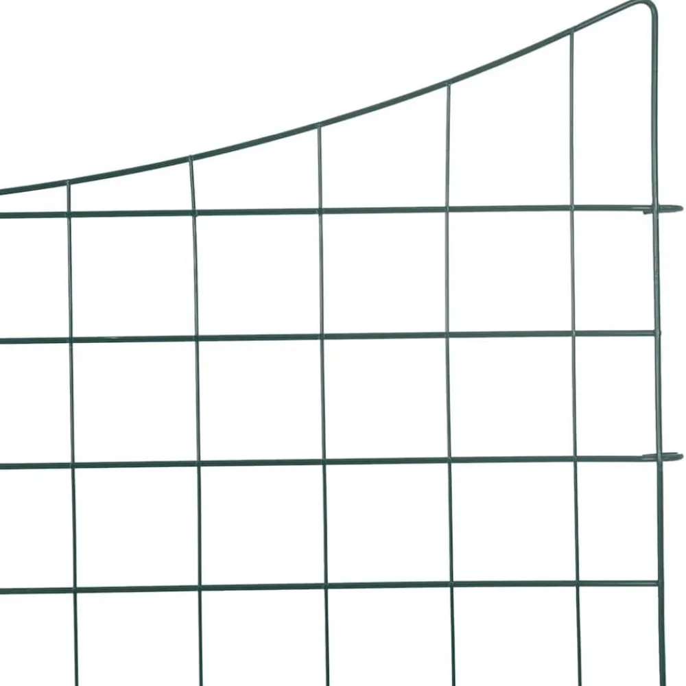 vidaXL Vallas De Jardín-Juego de Cercas para Estanque 5 pcs Verde 100 x 50 cm Acero
