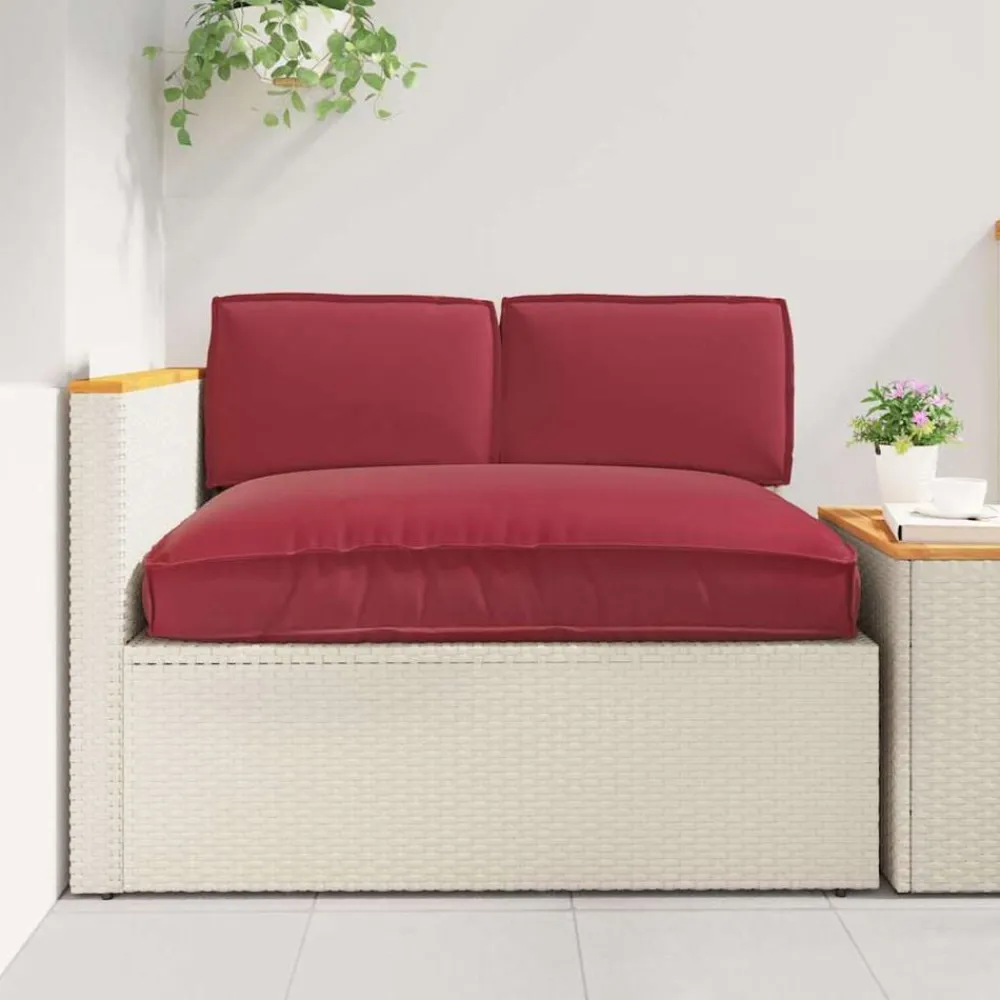 vidaXL Decoración-Juego de Cojines 3 pcs Rojo vino Tela Oxford