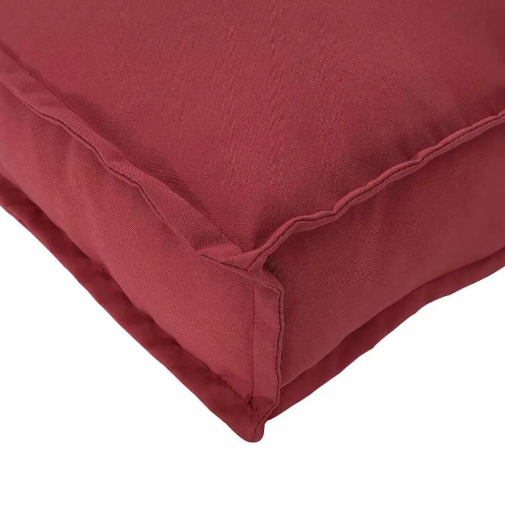 vidaXL Decoración-Juego de Cojines 3 pcs Rojo vino Tela Oxford