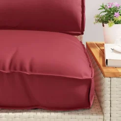 vidaXL Decoración-Juego de Cojines 3 pcs Rojo vino Tela Oxford