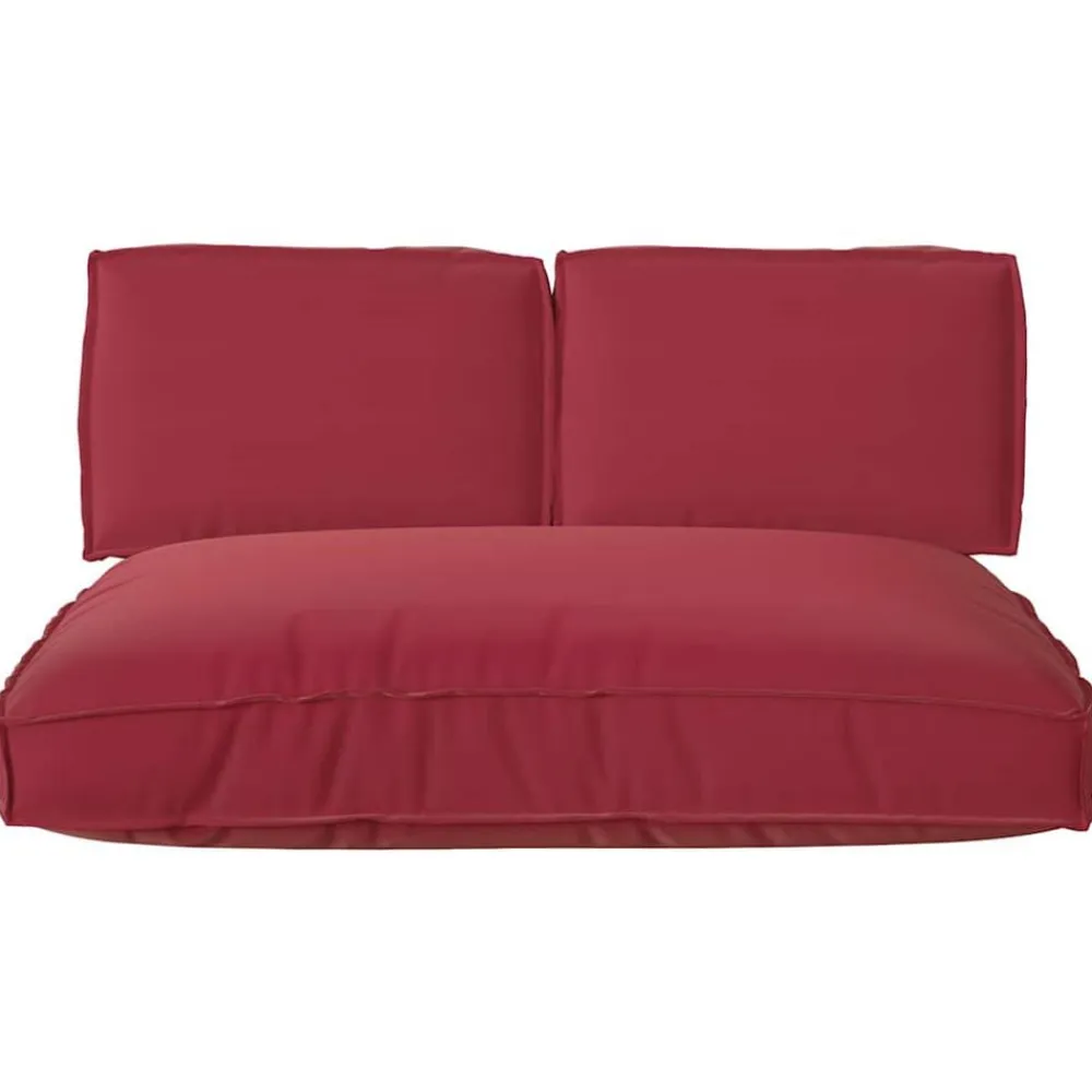 vidaXL Decoración-Juego de Cojines 3 pcs Rojo vino Tela Oxford