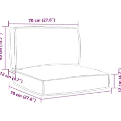 vidaXL Juego de Cojines para Palets 2 pcs Tela Oxford Taupé Clearance