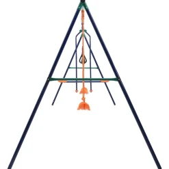 vidaXL Juego de columpios con aros de gimnasia y 4 asientos acero Sale