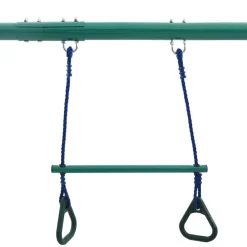 vidaXL Juego de columpios con aros de gimnasia y 4 asientos acero Sale