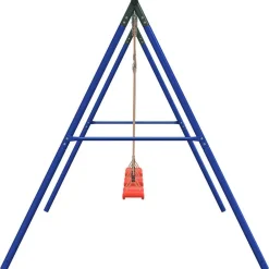vidaXL Juego de columpios de exterior con 3 columpios Rojo Discount