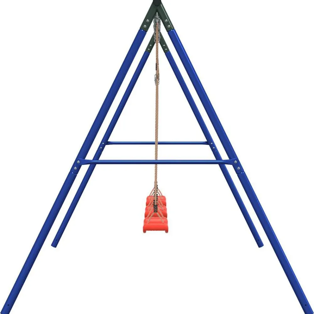 vidaXL Juego de columpios de exterior con 3 columpios Rojo Discount