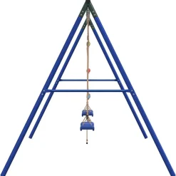 vidaXL Juego de columpios de exterior con columpios y escalera Azul