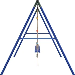 vidaXL Juego de columpios de exterior con columpios y escalera Azul Hot
