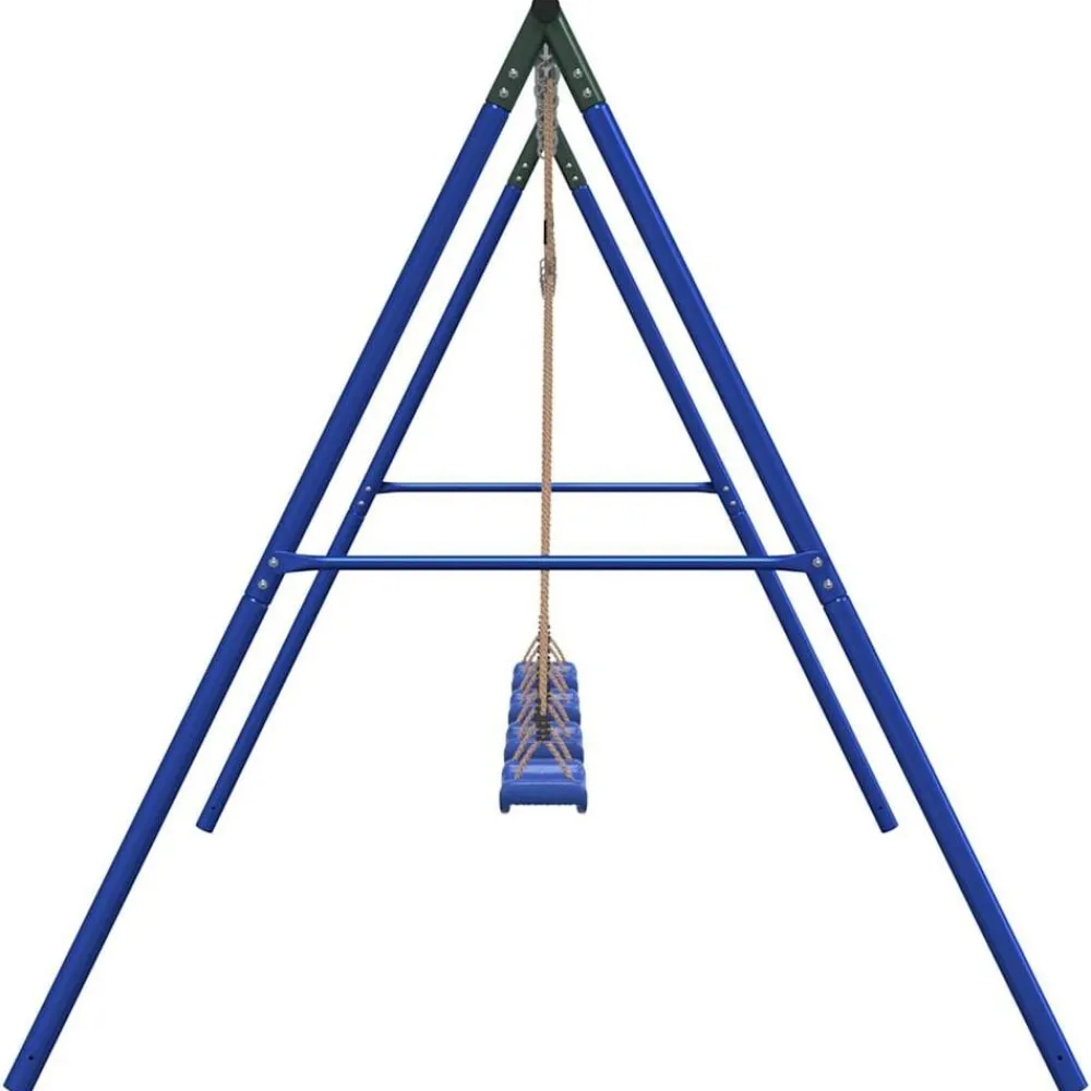 vidaXL Juego de columpios de exterior con 4 columpios Azul Discount
