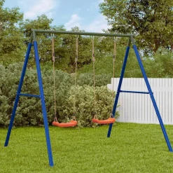 vidaXL Juego de columpios de exterior con dos columpios Rojo Best