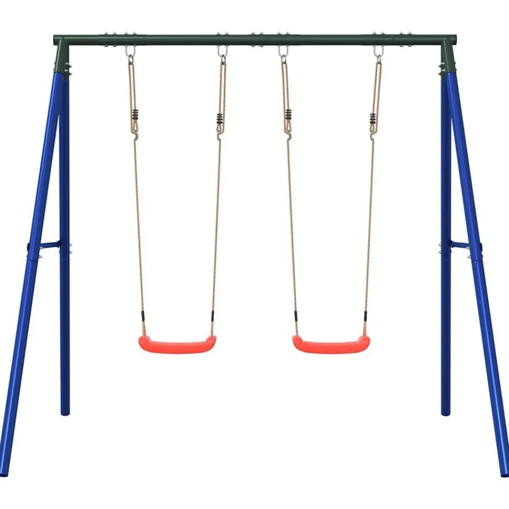 vidaXL Juego de columpios de exterior con dos columpios Rojo Best