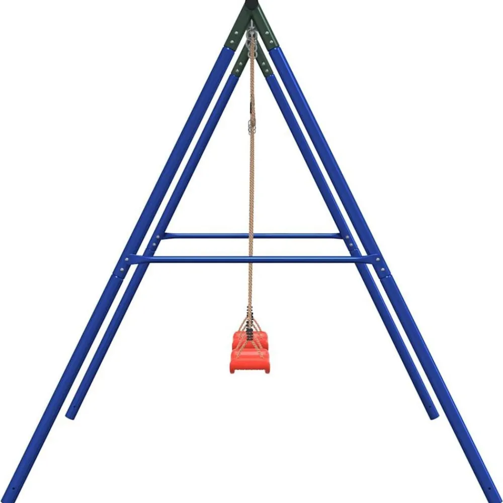 vidaXL Juego de columpios de exterior con dos columpios Rojo Best