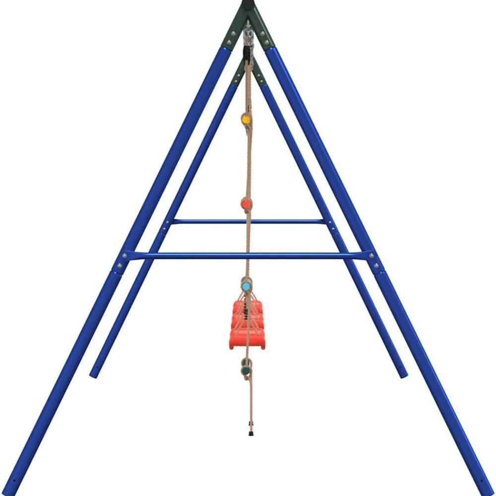 vidaXL Juego de columpios de exterior con columpios y escalera Rojo Outlet