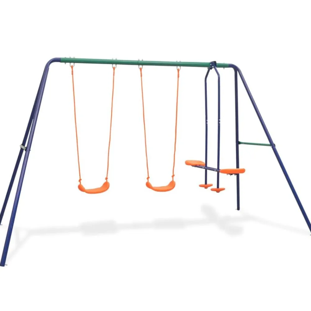 vidaXL Juego de columpios con 4 asientos naranja Hot