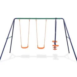 vidaXL Juego de columpios con 4 asientos naranja Hot
