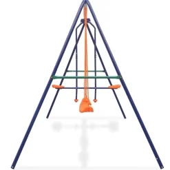 vidaXL Juego de columpios con 4 asientos naranja Hot