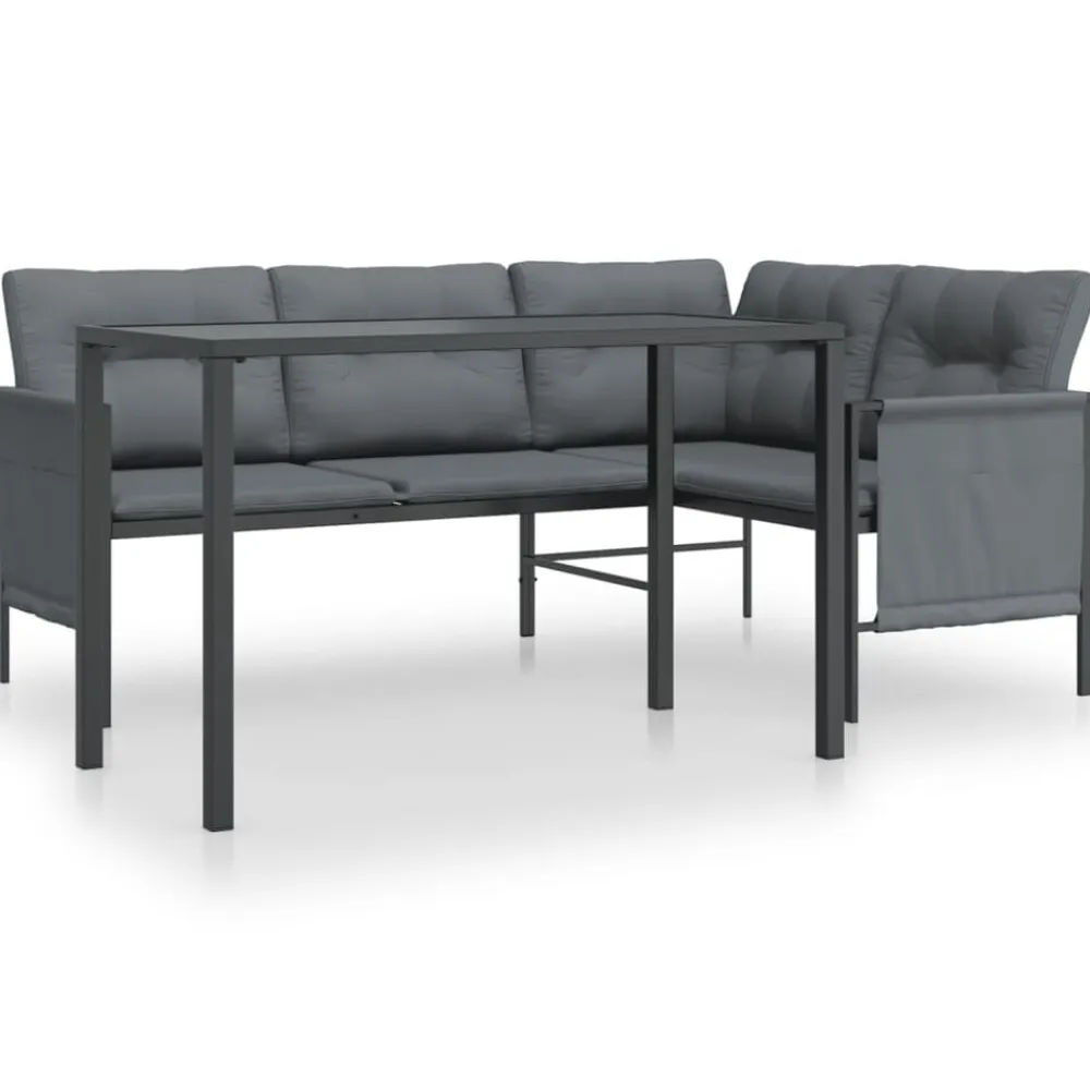 vidaXL Muebles De Jardín-Juego de comedor de jardín 2 piezas acero gris antracita