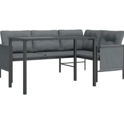 vidaXL Muebles De Jardín-Juego de comedor de jardín 2 piezas acero gris antracita