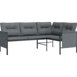 vidaXL Muebles De Jardín-Juego de comedor de jardín 2 piezas acero gris antracita