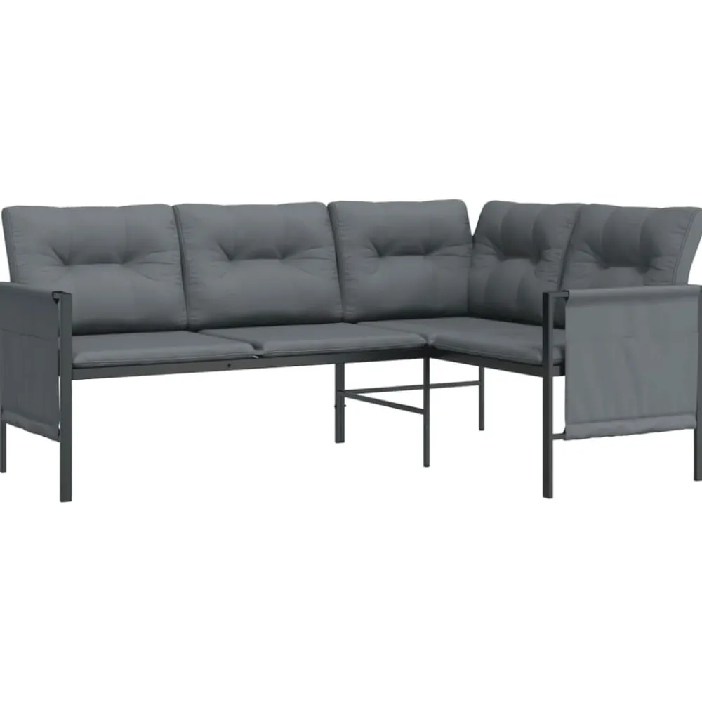 vidaXL Muebles De Jardín-Juego de comedor de jardín 2 piezas acero gris antracita