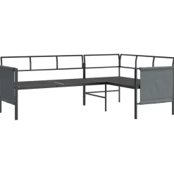 vidaXL Muebles De Jardín-Juego de comedor de jardín 2 piezas acero gris antracita