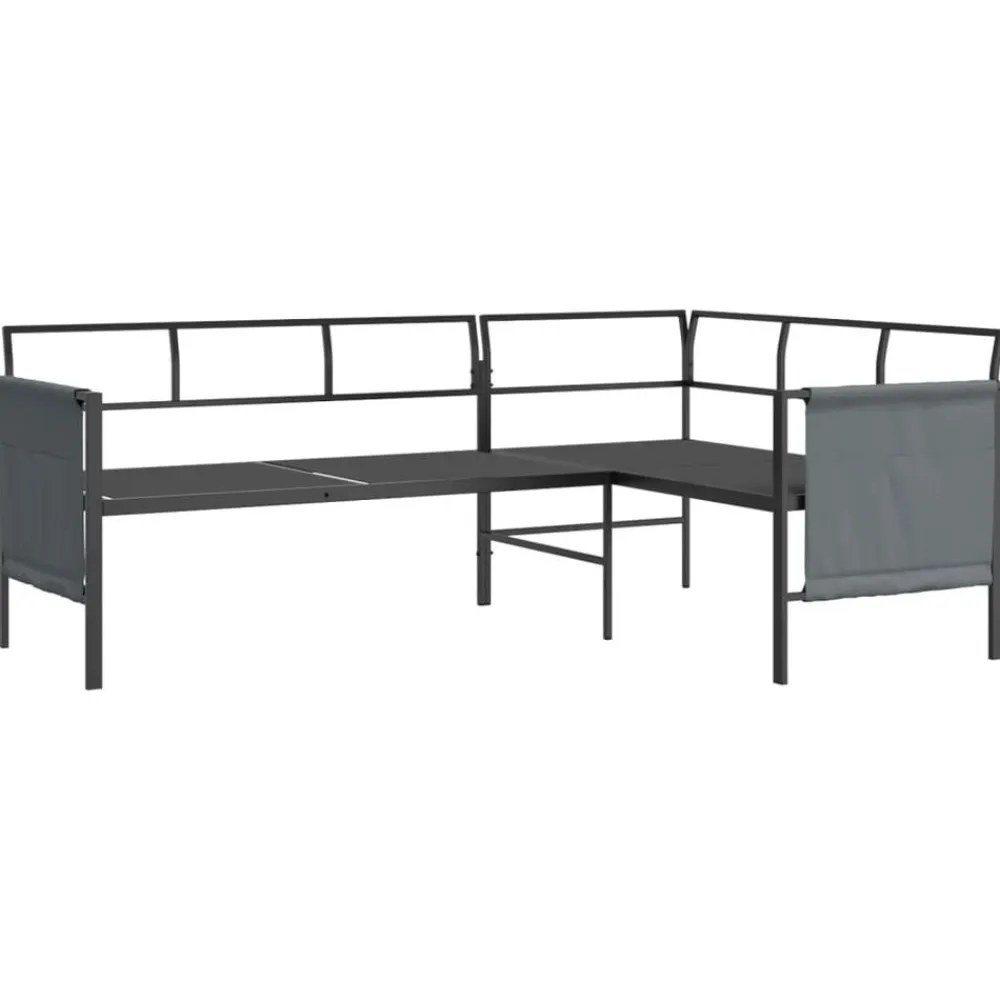 vidaXL Muebles De Jardín-Juego de comedor de jardín 2 piezas acero gris antracita